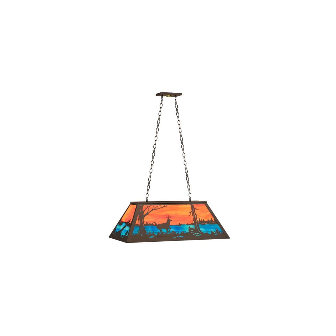 6 Light 33" Wide Billiard Linear Pendant