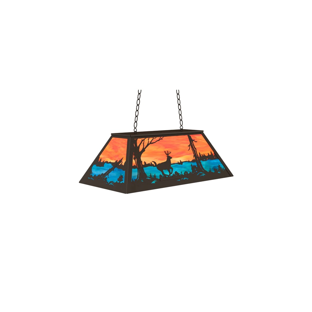 6 Light 33" Wide Billiard Linear Pendant