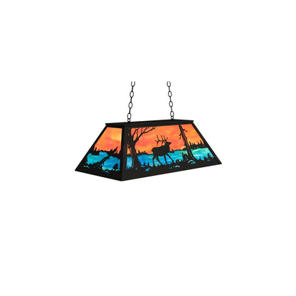 6 Light 33" Wide Billiard Linear Pendant