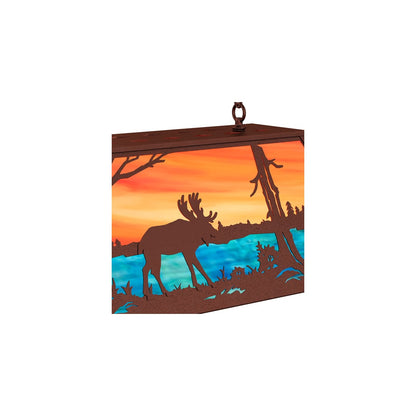 6 Light 33" Wide Billiard Linear Pendant