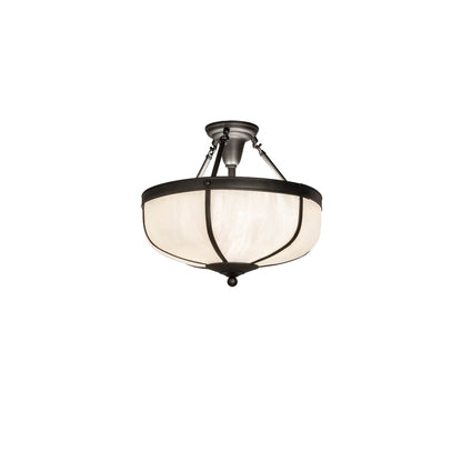 Arts and Crafts 3 Light 18" Wide Semi-Flush Bowl Ceiling Fixture - Craftsman Brown Finish