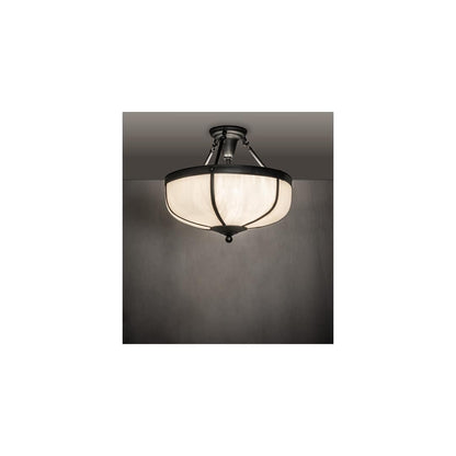 Arts and Crafts 3 Light 18" Wide Semi-Flush Bowl Ceiling Fixture - Craftsman Brown Finish