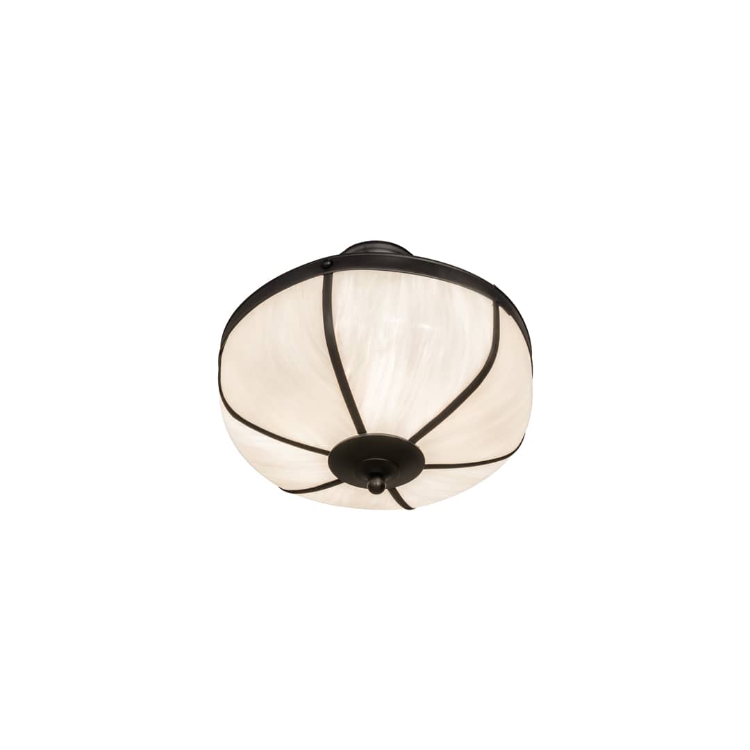 Arts and Crafts 3 Light 18" Wide Semi-Flush Bowl Ceiling Fixture - Craftsman Brown Finish