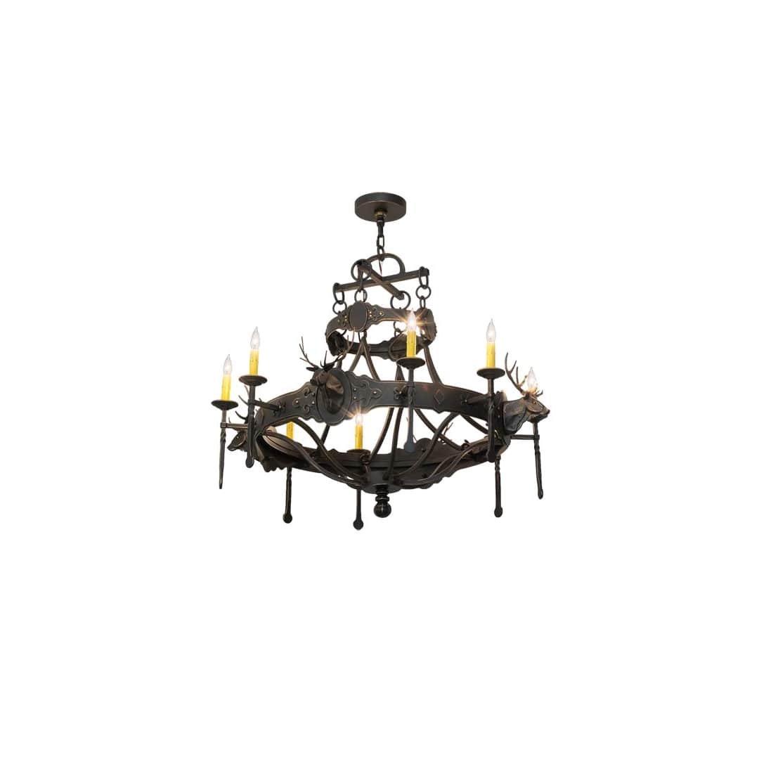 Stag 8 Light 40" Wide Taper Candle Style Chandelier