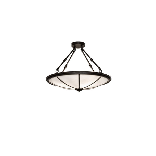 Commerce 3 Light 24" Wide Semi-Flush Bowl Ceiling Fixture