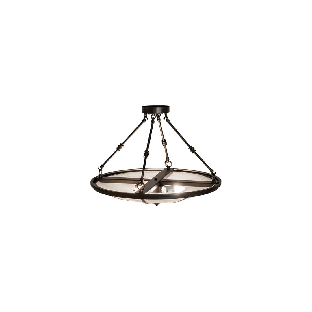 Commerce 3 Light 24" Wide Semi-Flush Bowl Ceiling Fixture