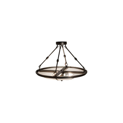 Commerce 3 Light 24" Wide Semi-Flush Bowl Ceiling Fixture