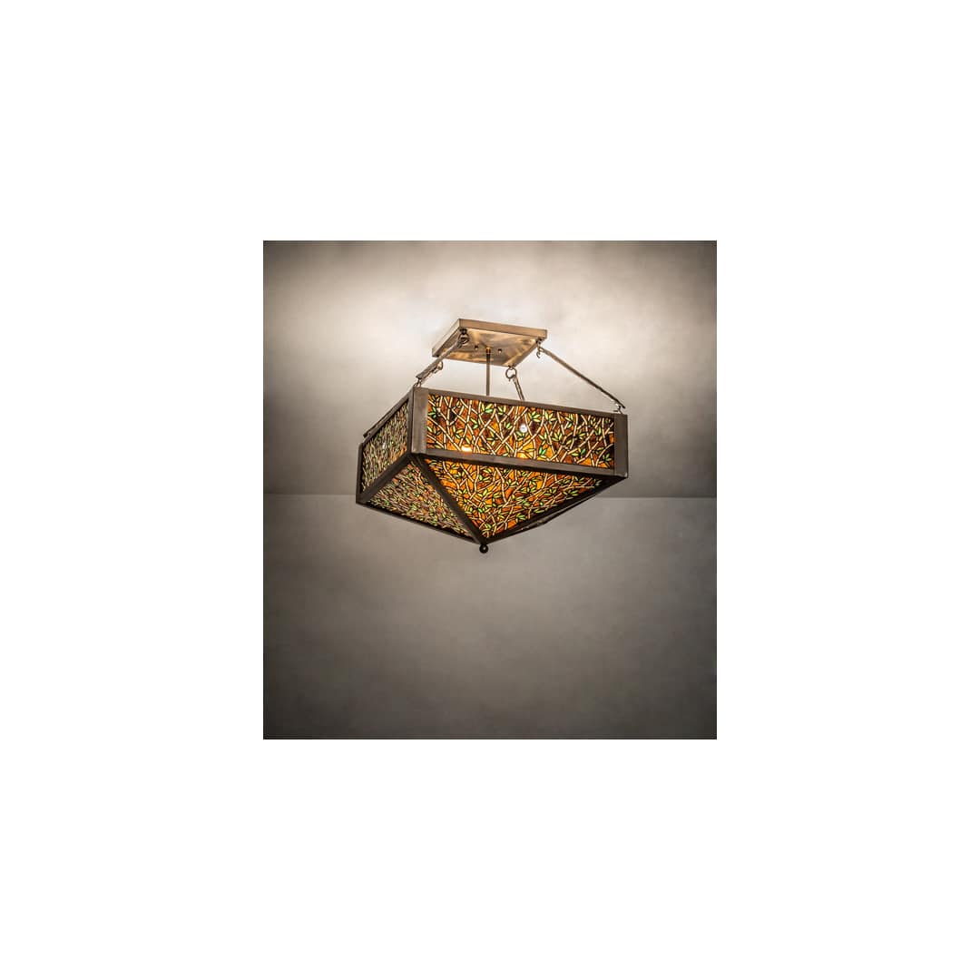 Bamboo 4 Light 33" Wide Semi-Flush Ceiling Fixture