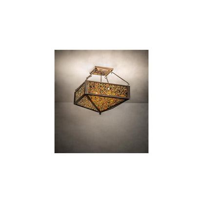 Bamboo 4 Light 33" Wide Semi-Flush Ceiling Fixture