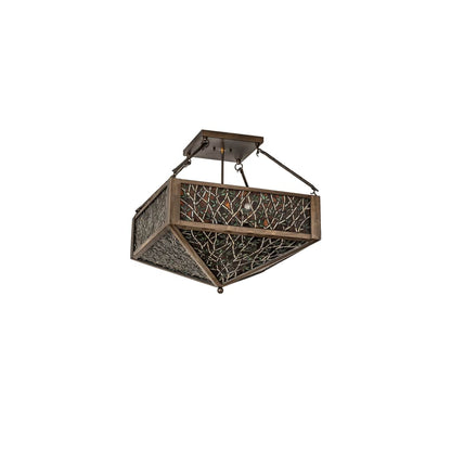 Bamboo 4 Light 33" Wide Semi-Flush Ceiling Fixture