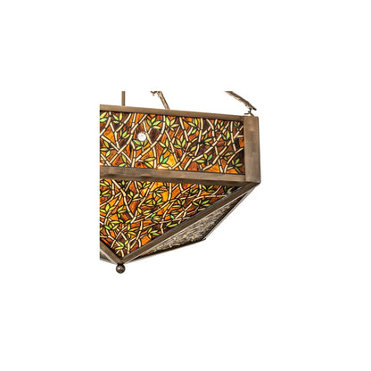 Bamboo 4 Light 33" Wide Semi-Flush Ceiling Fixture