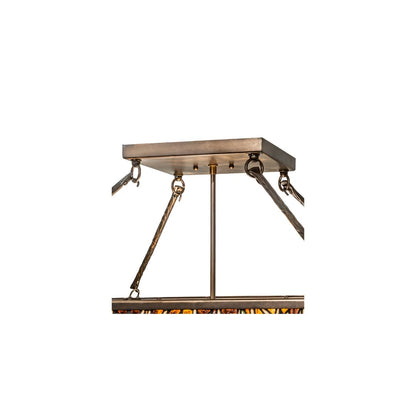 Bamboo 4 Light 33" Wide Semi-Flush Ceiling Fixture