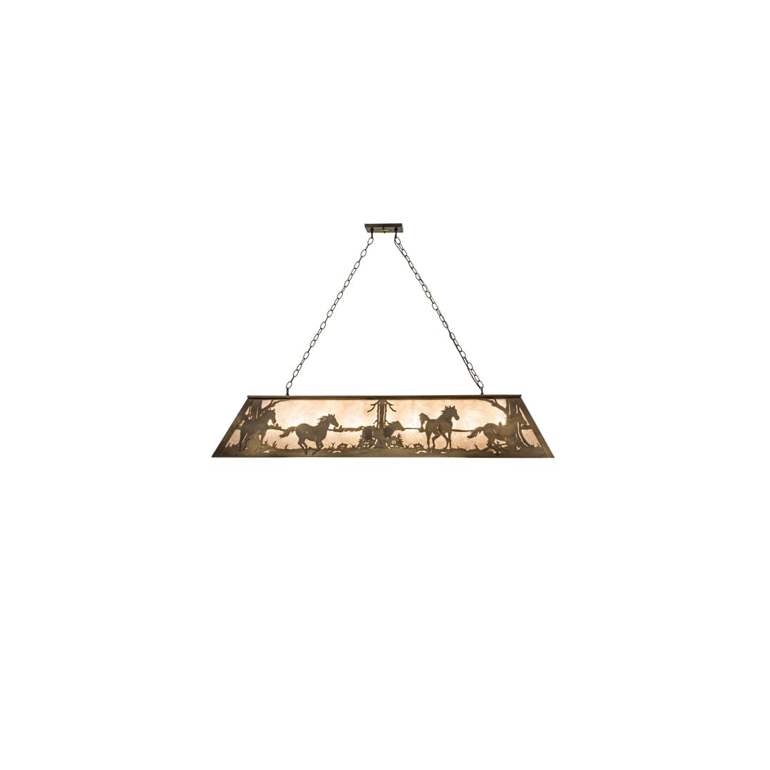 9 Light 60" Wide Billiard Linear Pendant