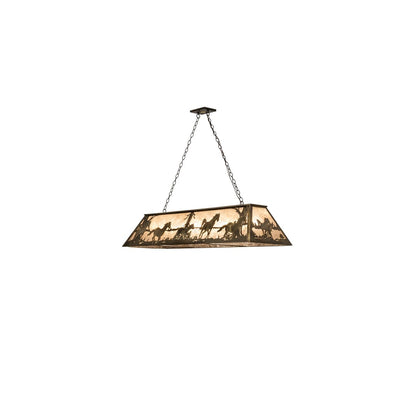 9 Light 60" Wide Billiard Linear Pendant