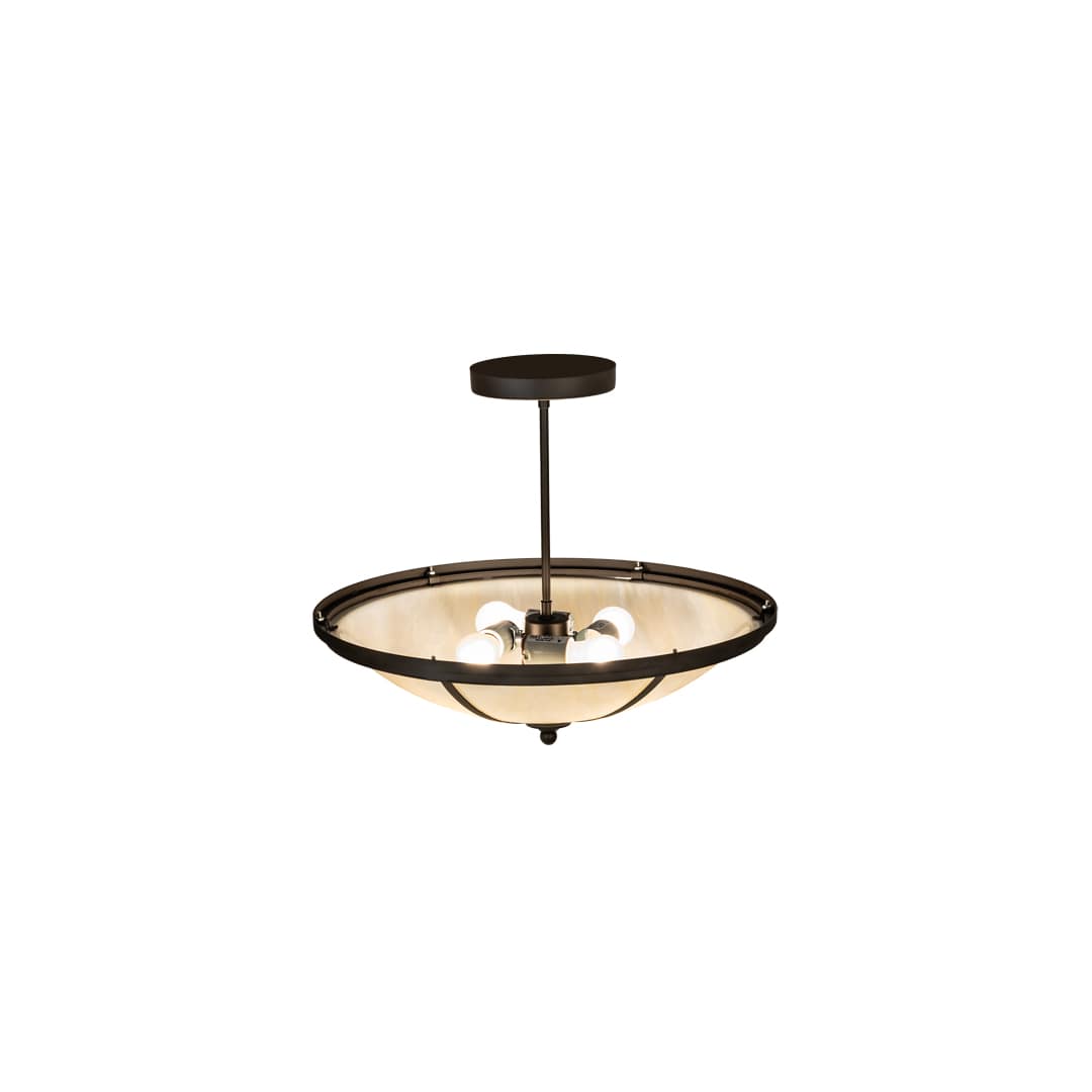 Commerce 4 Light 20" Wide Semi-Flush Bowl Ceiling Fixture - Cafe-Noir / Oil Rubbed Bronze Finish