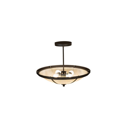Commerce 4 Light 20" Wide Semi-Flush Bowl Ceiling Fixture - Cafe-Noir / Oil Rubbed Bronze Finish