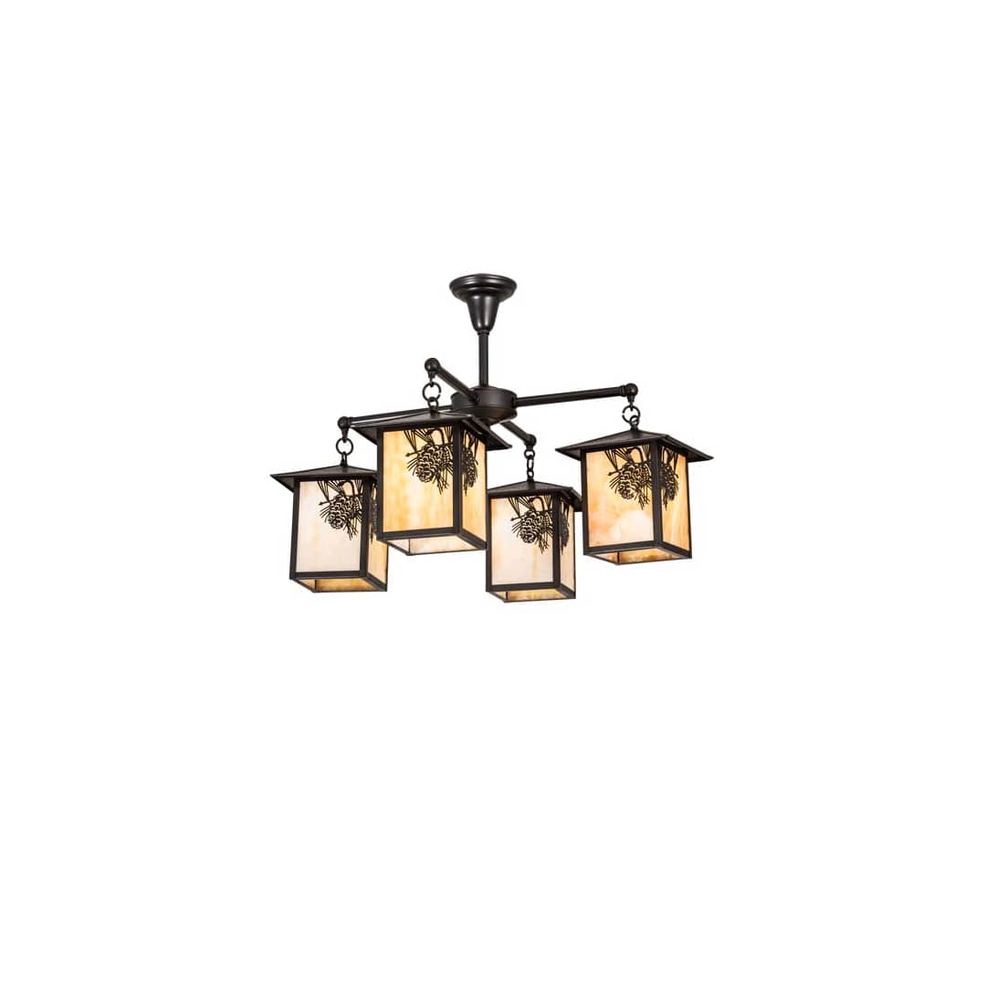 Seneca Winter Pine 4 Light 32" Wide Chandelier