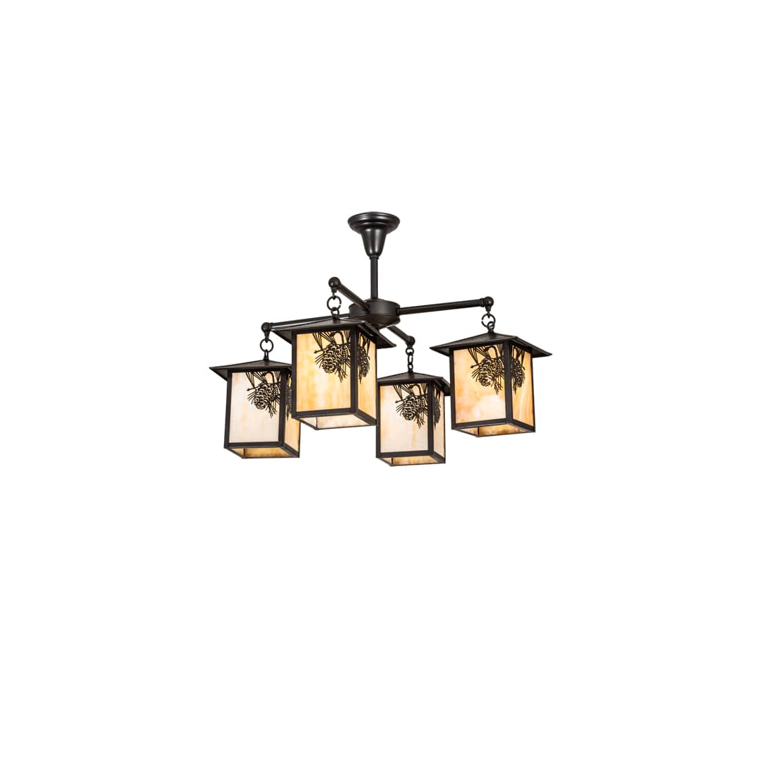 Seneca Winter Pine 4 Light 32" Wide Chandelier