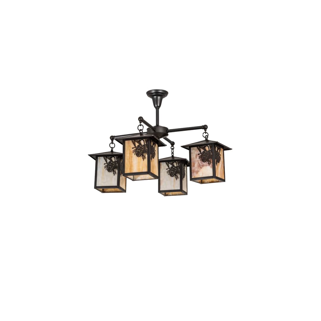 Seneca Winter Pine 4 Light 32" Wide Chandelier
