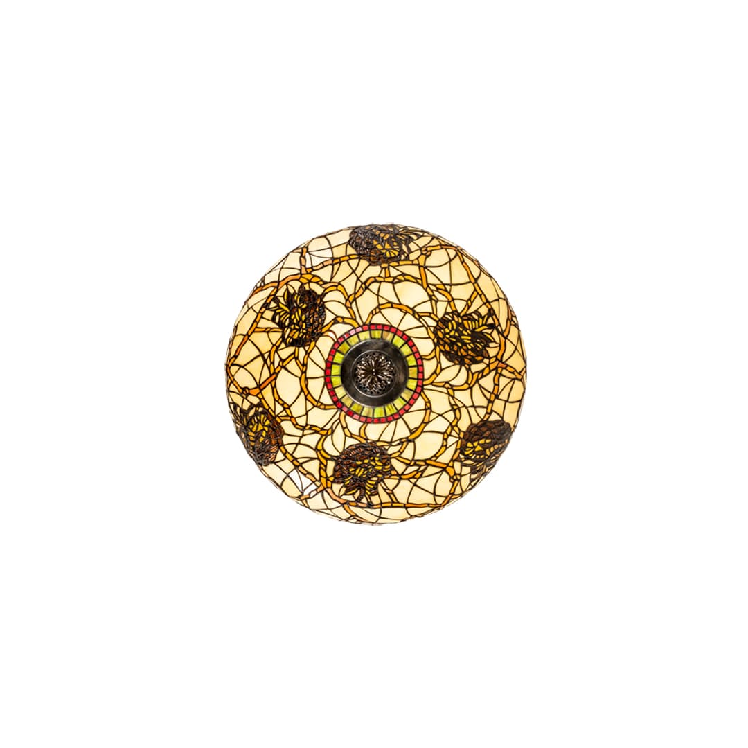 Pinecone 4 Light 40" Tall Semi-Flush Bowl Ceiling Fixture - Antique Copper Finish