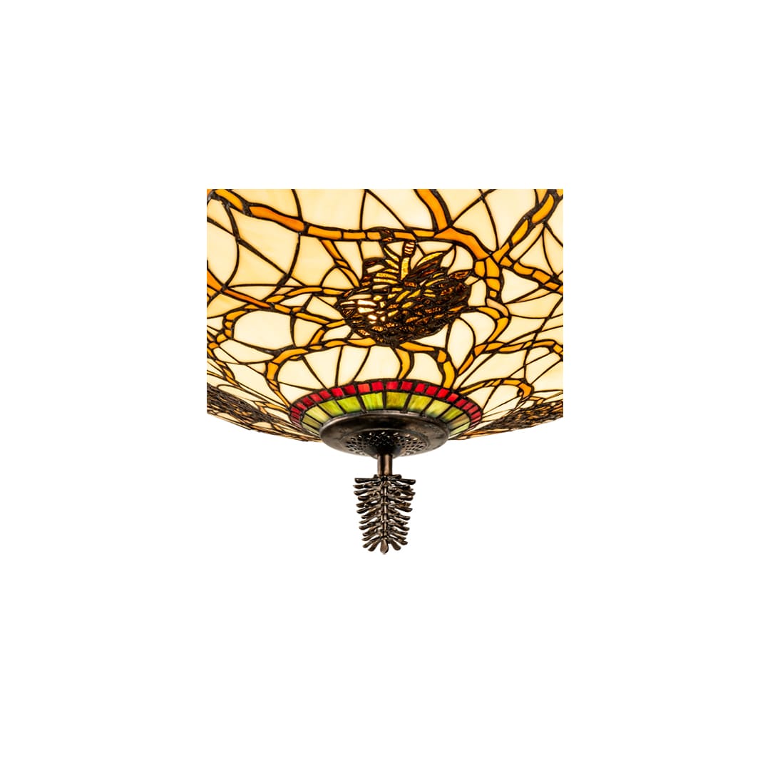 Pinecone 4 Light 40" Tall Semi-Flush Bowl Ceiling Fixture - Antique Copper Finish