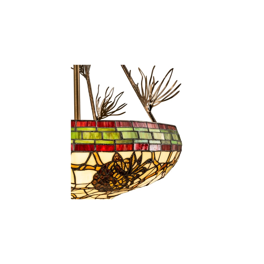 Pinecone 4 Light 40" Tall Semi-Flush Bowl Ceiling Fixture - Antique Copper Finish