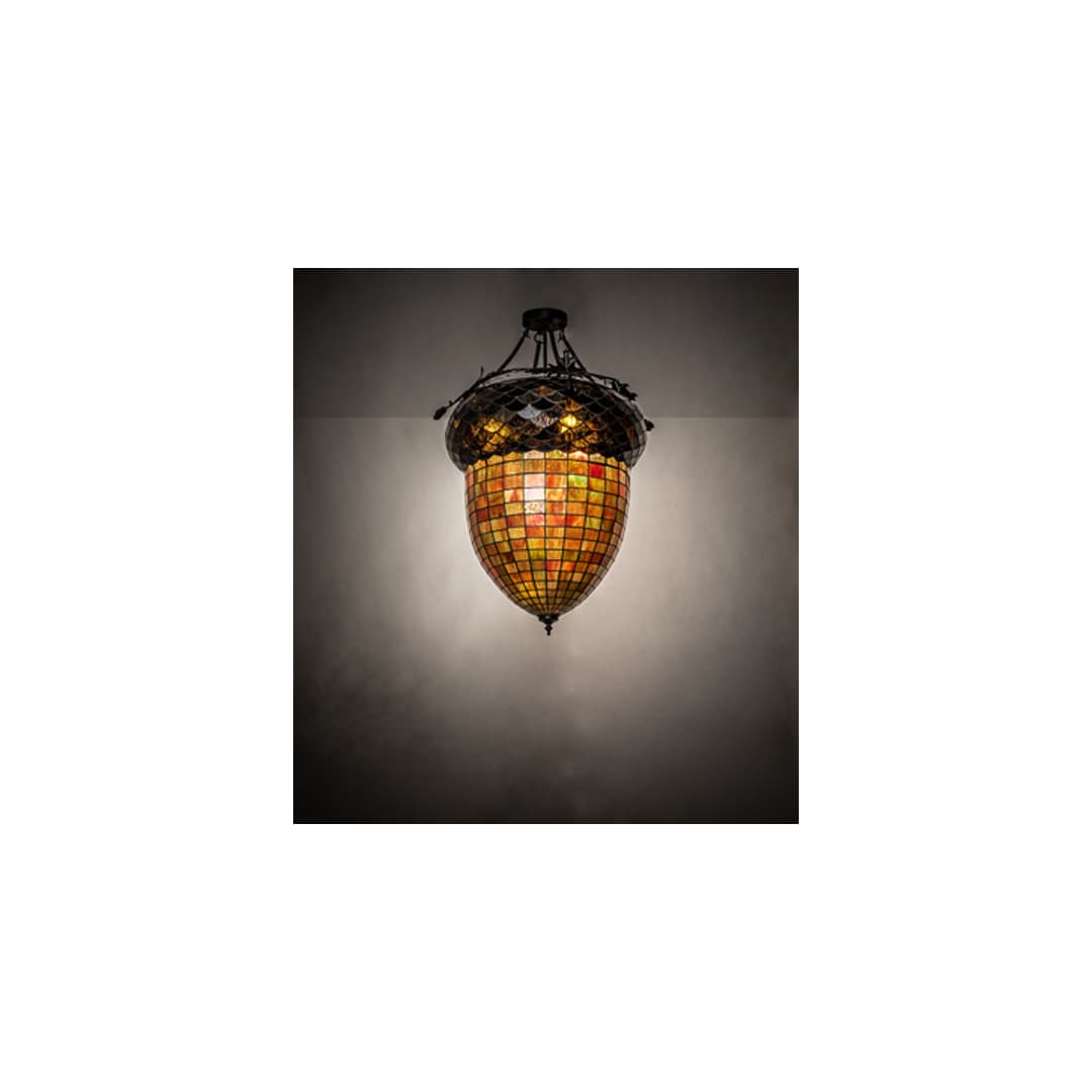 Greenbriar Oak 3 Light 22" Wide Semi-Flush Ceiling Fixture