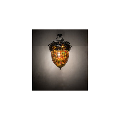 Greenbriar Oak 3 Light 22" Wide Semi-Flush Ceiling Fixture