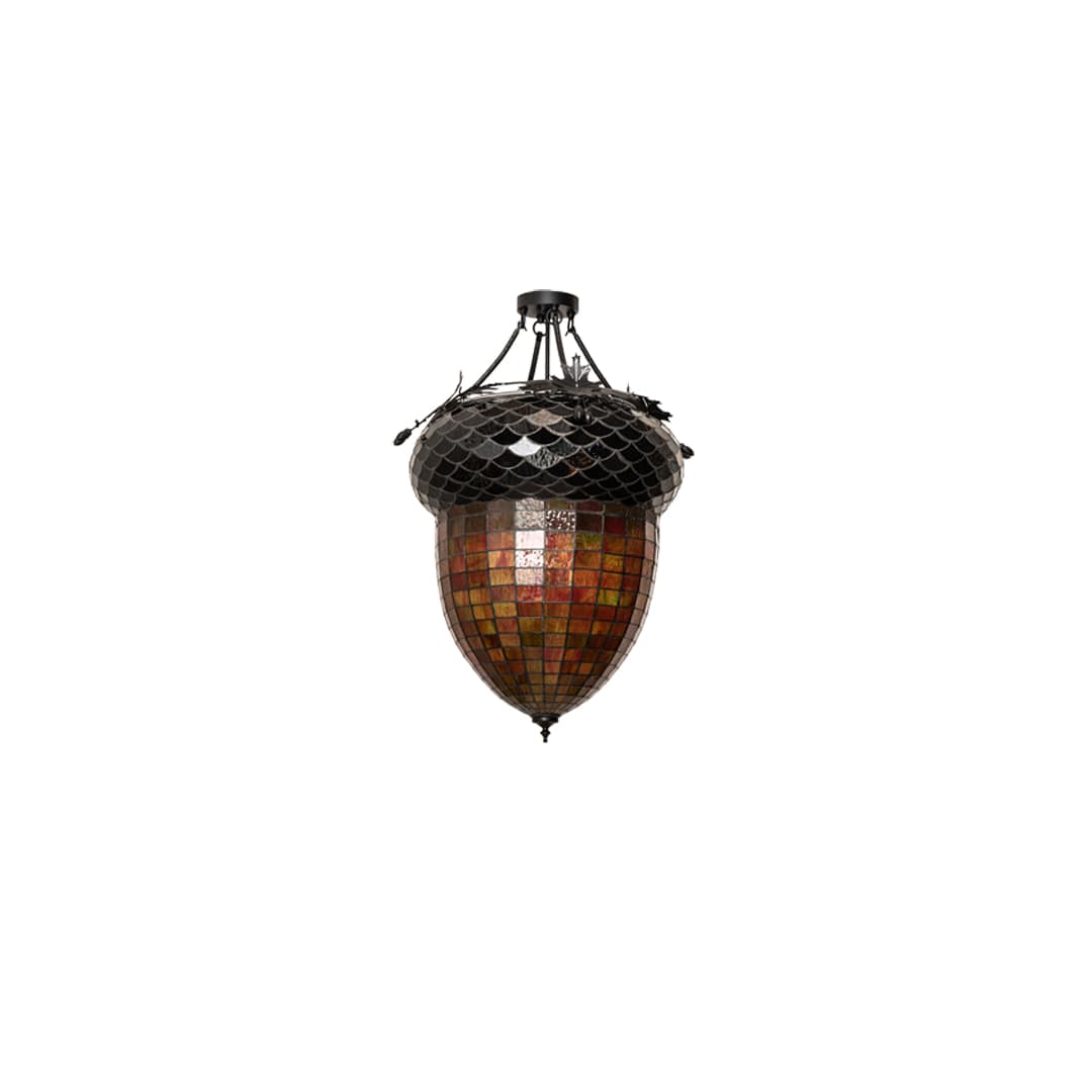 Greenbriar Oak 3 Light 22" Wide Semi-Flush Ceiling Fixture