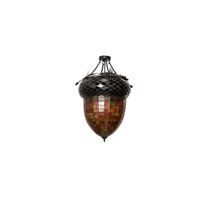Greenbriar Oak 3 Light 22" Wide Semi-Flush Ceiling Fixture
