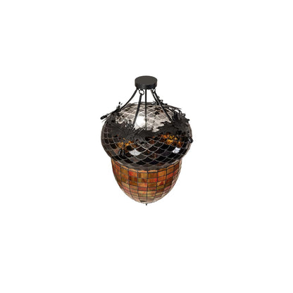 Greenbriar Oak 3 Light 22" Wide Semi-Flush Ceiling Fixture