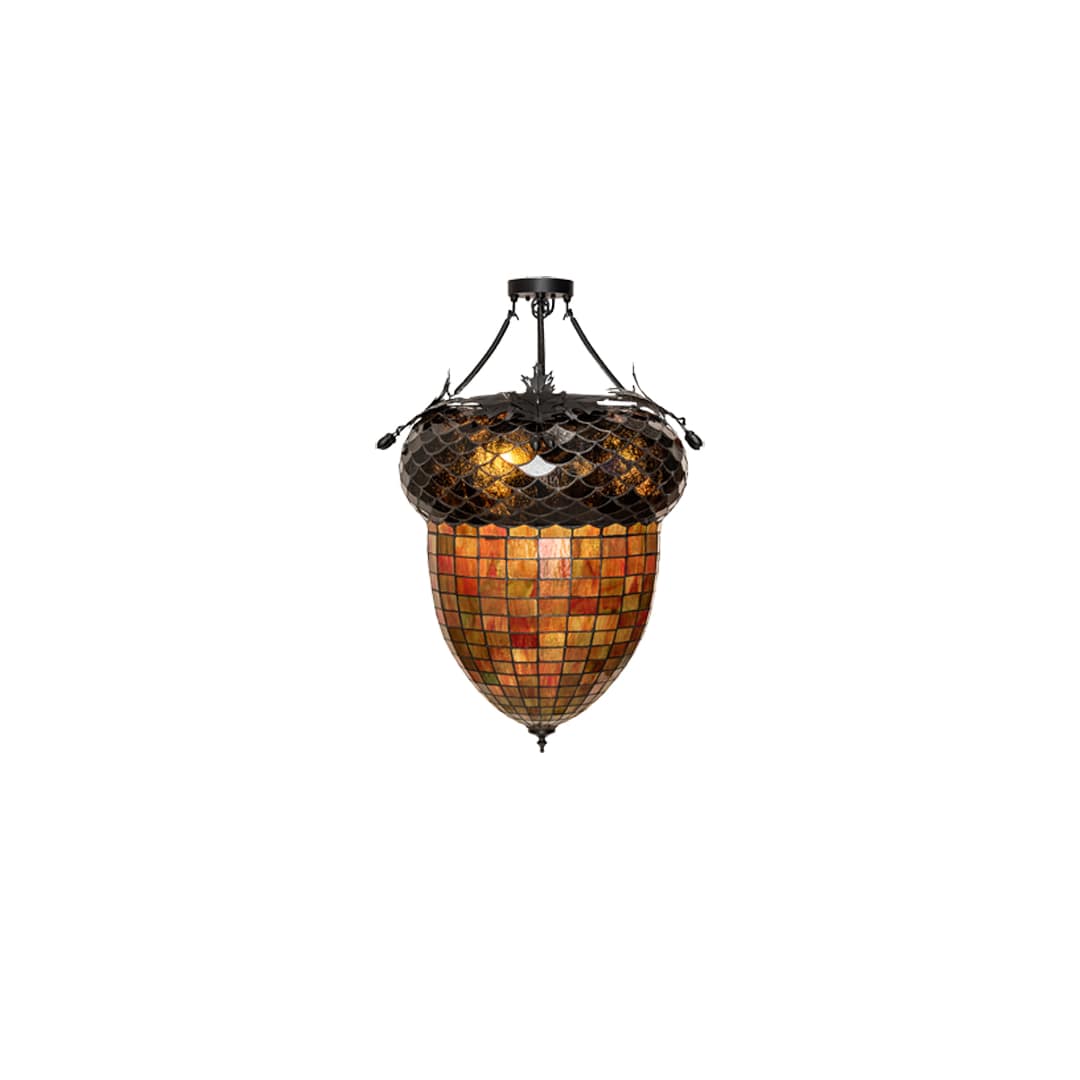 Greenbriar Oak 3 Light 22" Wide Semi-Flush Ceiling Fixture