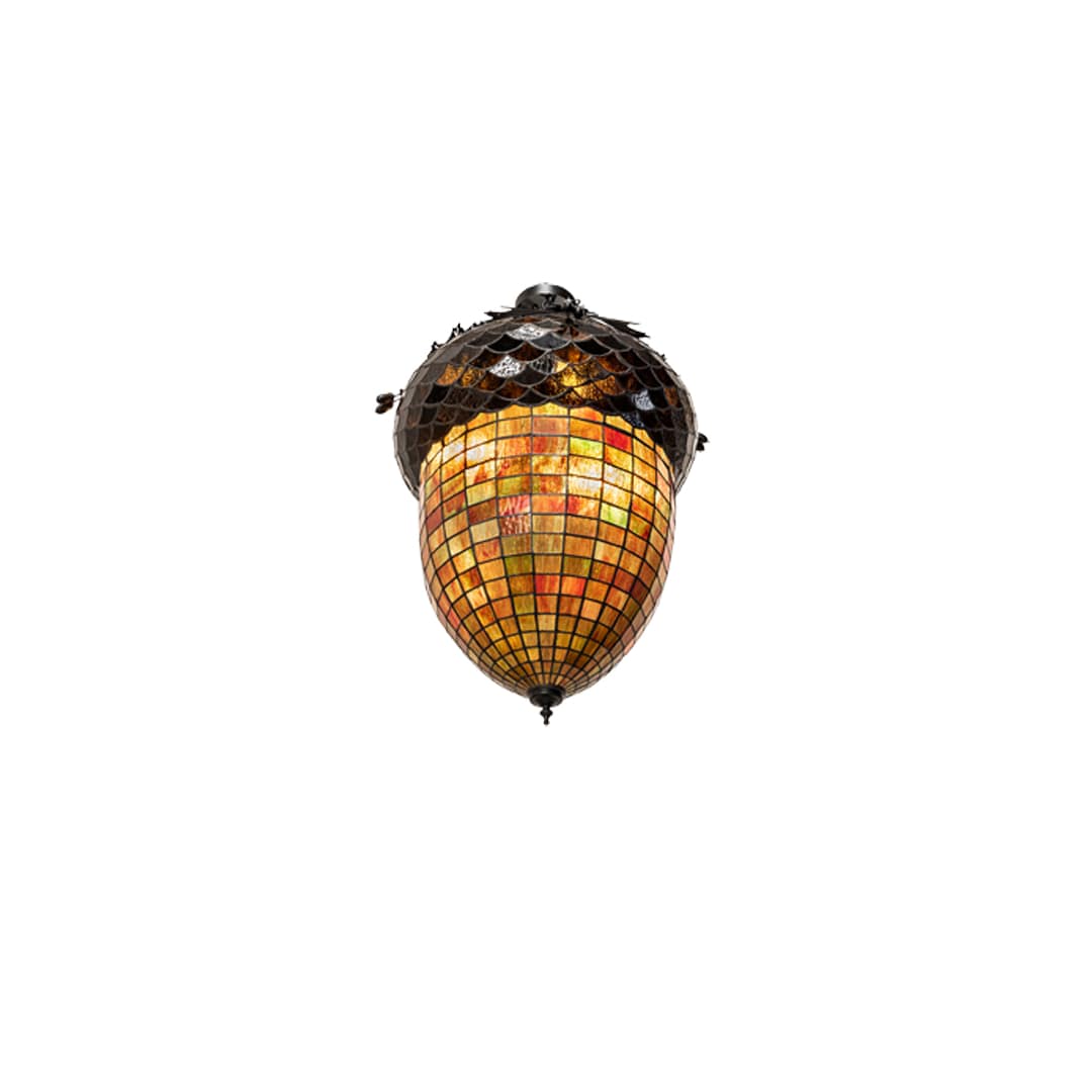 Greenbriar Oak 3 Light 22" Wide Semi-Flush Ceiling Fixture