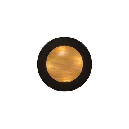 Pomona 4 Light 18" Wide Semi-Flush Drum Ceiling Fixture with Iridized Glass Shade - Craftsman Brown Finish