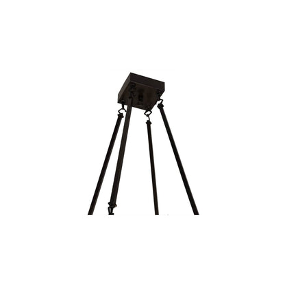 Pomona 4 Light 18" Wide Semi-Flush Drum Ceiling Fixture with Iridized Glass Shade - Craftsman Brown Finish