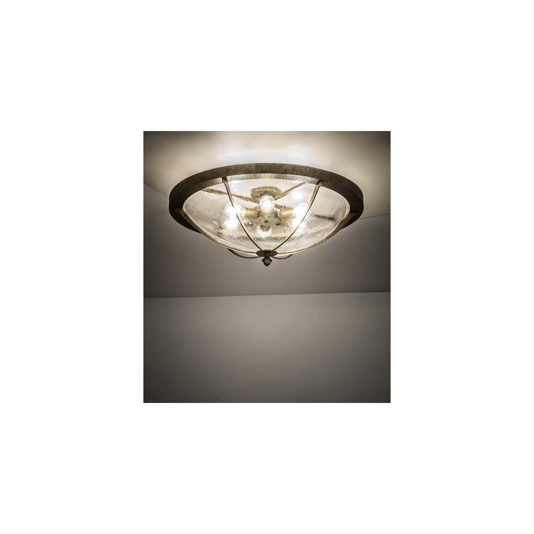 Dominga 6 Light 30" Wide Flush Mount Bowl Ceiling Fixture - Dark Smoke Finish