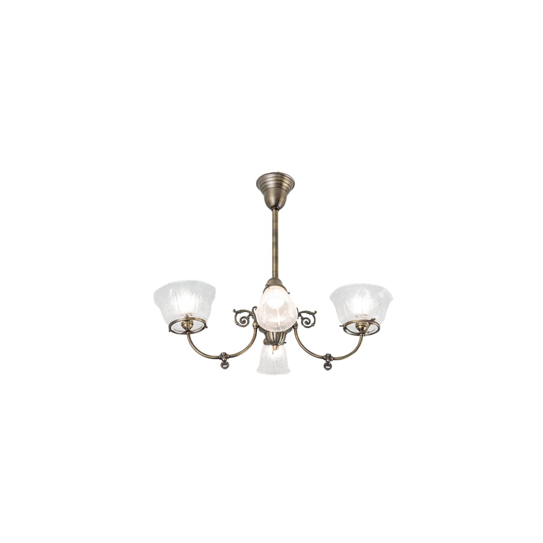 Long Revival Gas and Electric 4 Light 21" Wide Semi-flush Ceiling Fixture