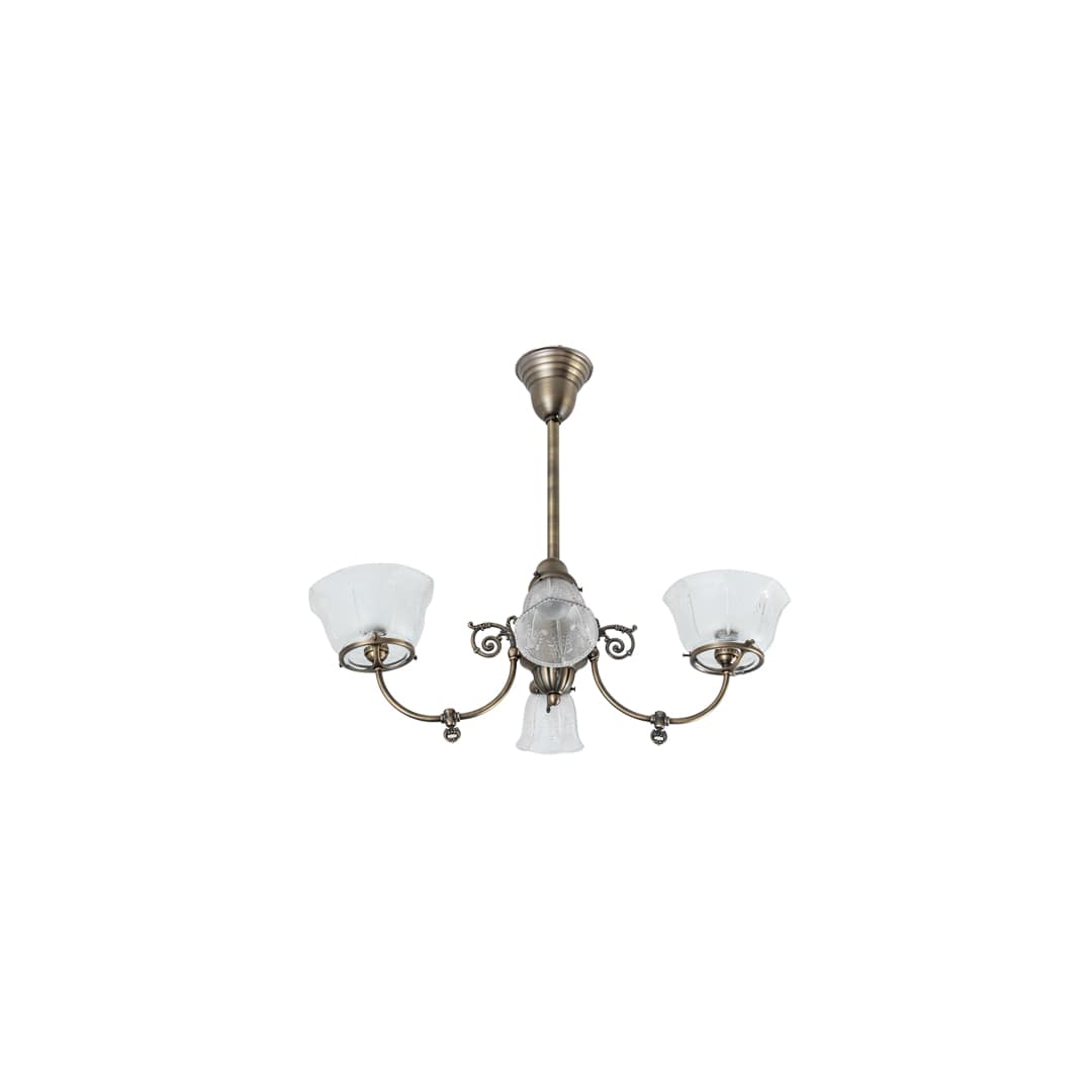 Long Revival Gas and Electric 4 Light 21" Wide Semi-flush Ceiling Fixture