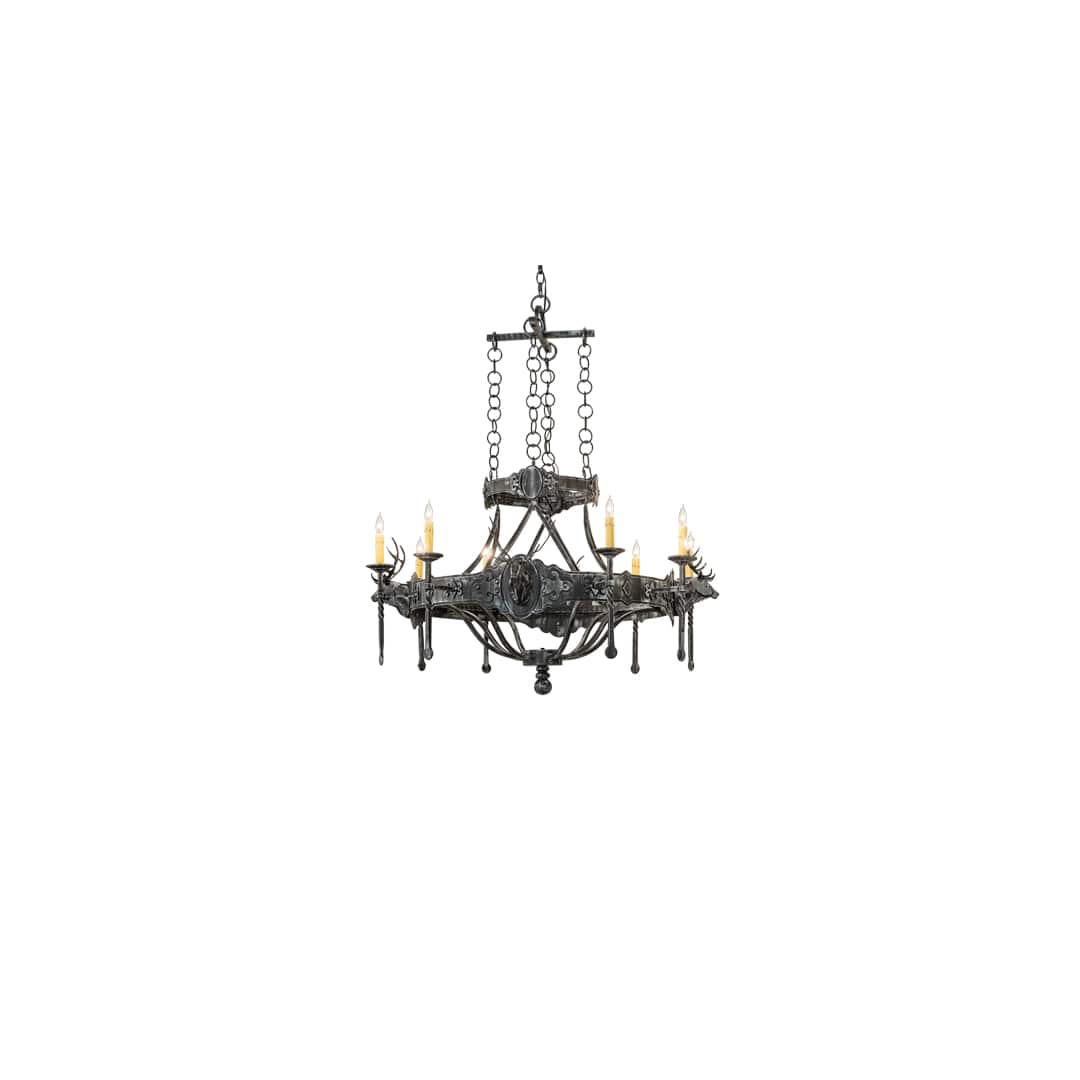 Stag 8 Light 40" Wide Taper Candle Style Chandelier