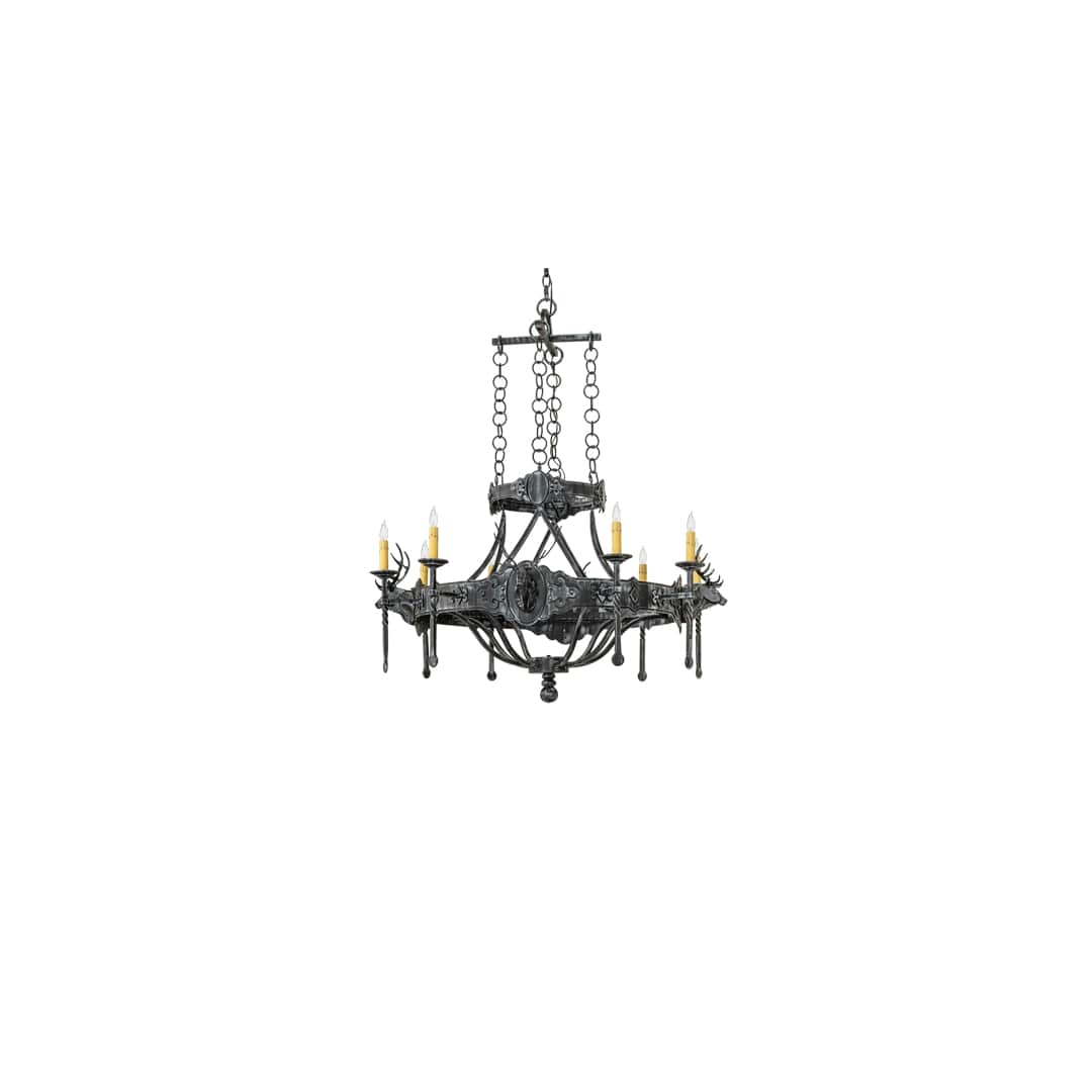 Stag 8 Light 40" Wide Taper Candle Style Chandelier