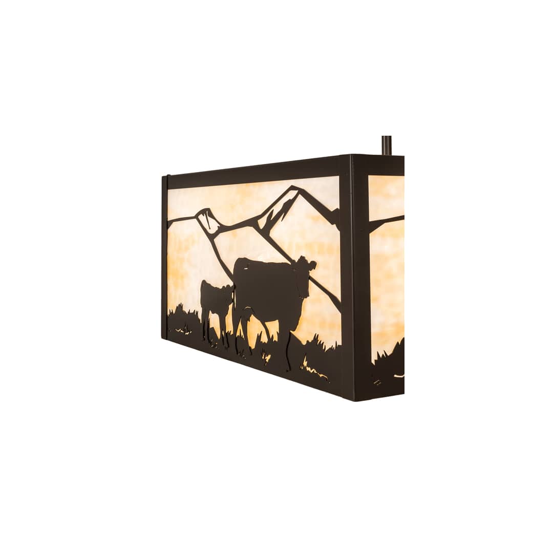 Calf and Cow 4 Light 34" Wide Semi-Flush Square Ceiling Fixture