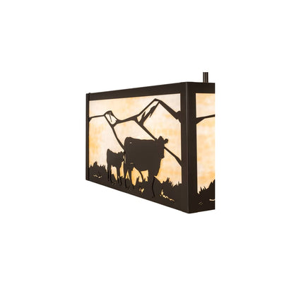 Calf and Cow 4 Light 34" Wide Semi-Flush Square Ceiling Fixture