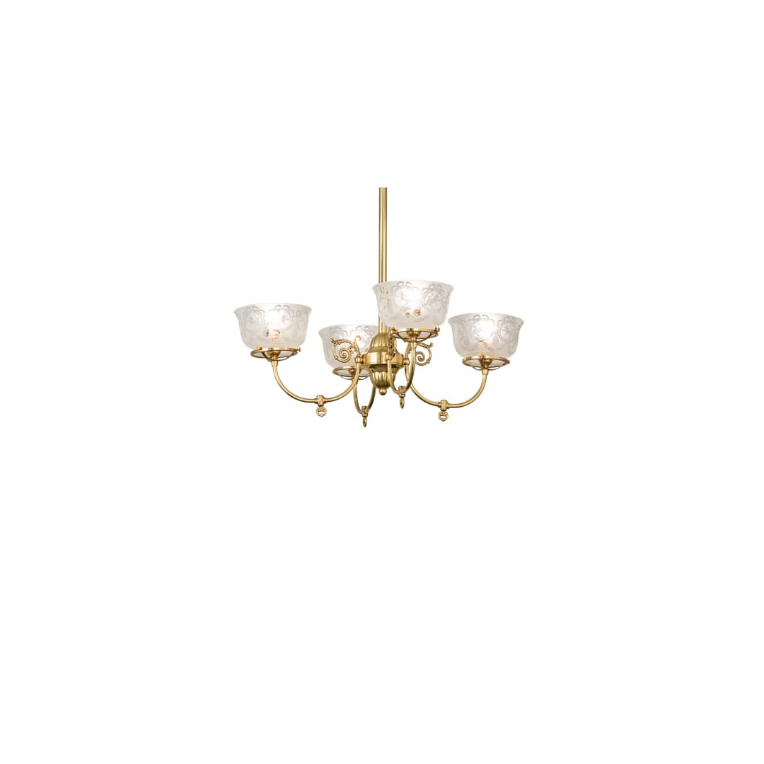 Revival Gas and Electric 4 Light 28" Wide Chandelier