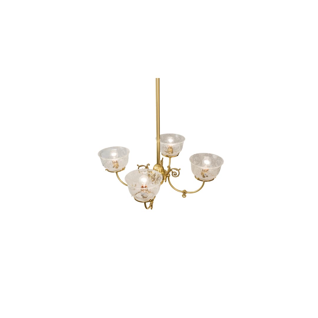 Revival Gas and Electric 4 Light 28" Wide Chandelier