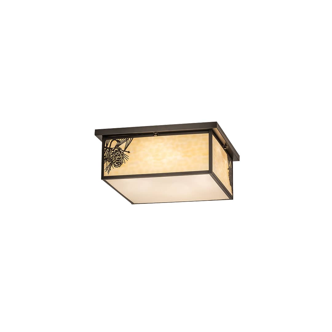 Hyde Park Winter Pine 6 Light 29" Wide Flush Mount Square Ceiling Fixture