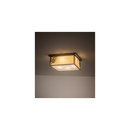 Hyde Park Winter Pine 6 Light 29" Wide Flush Mount Square Ceiling Fixture