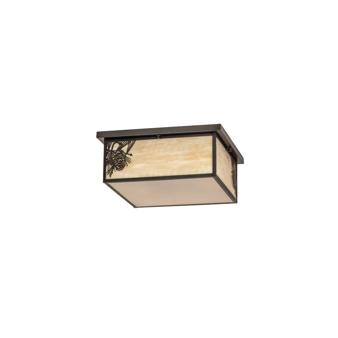 Hyde Park Winter Pine 6 Light 29" Wide Flush Mount Square Ceiling Fixture