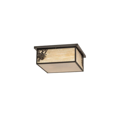 Hyde Park Winter Pine 6 Light 29" Wide Flush Mount Square Ceiling Fixture