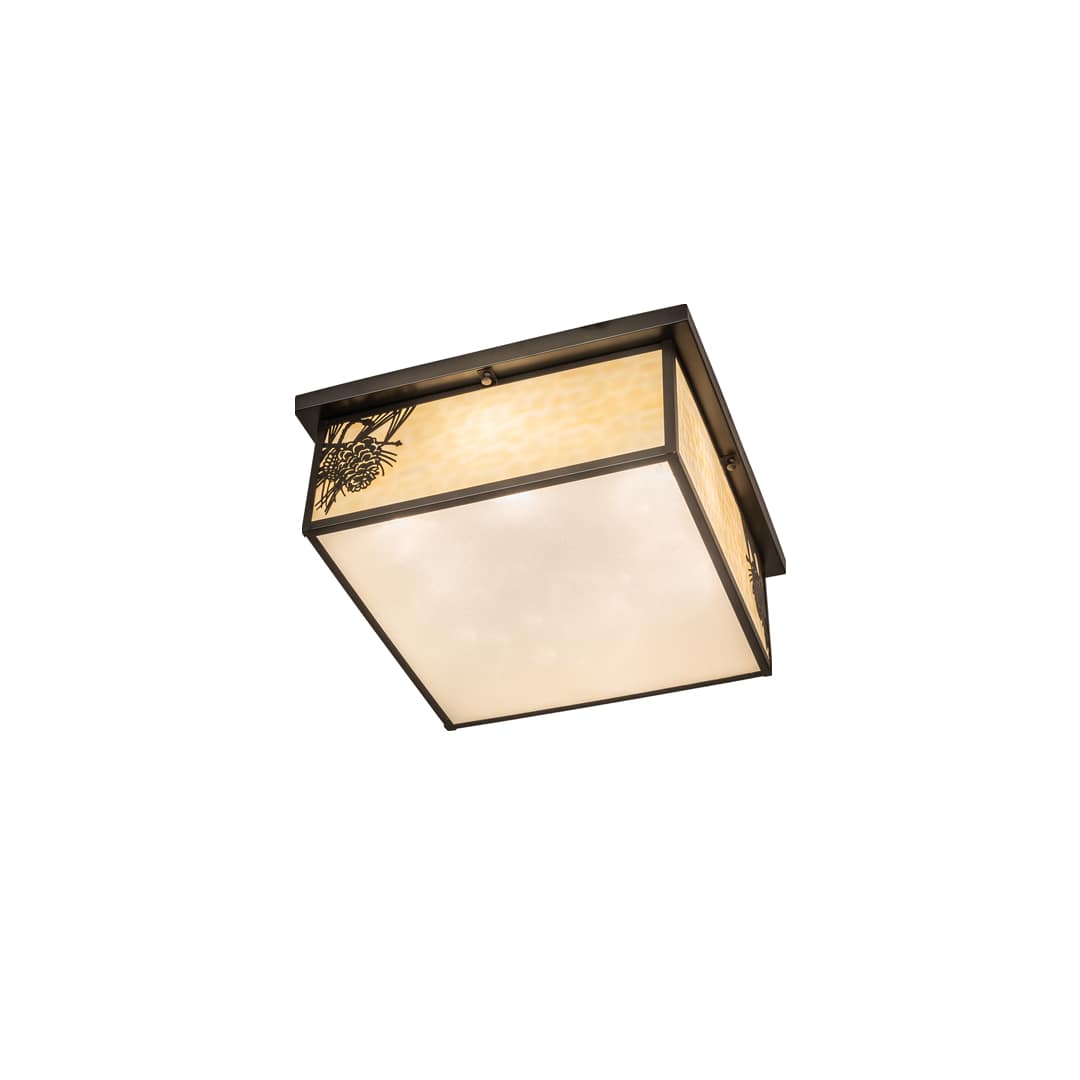 Hyde Park Winter Pine 6 Light 29" Wide Flush Mount Square Ceiling Fixture