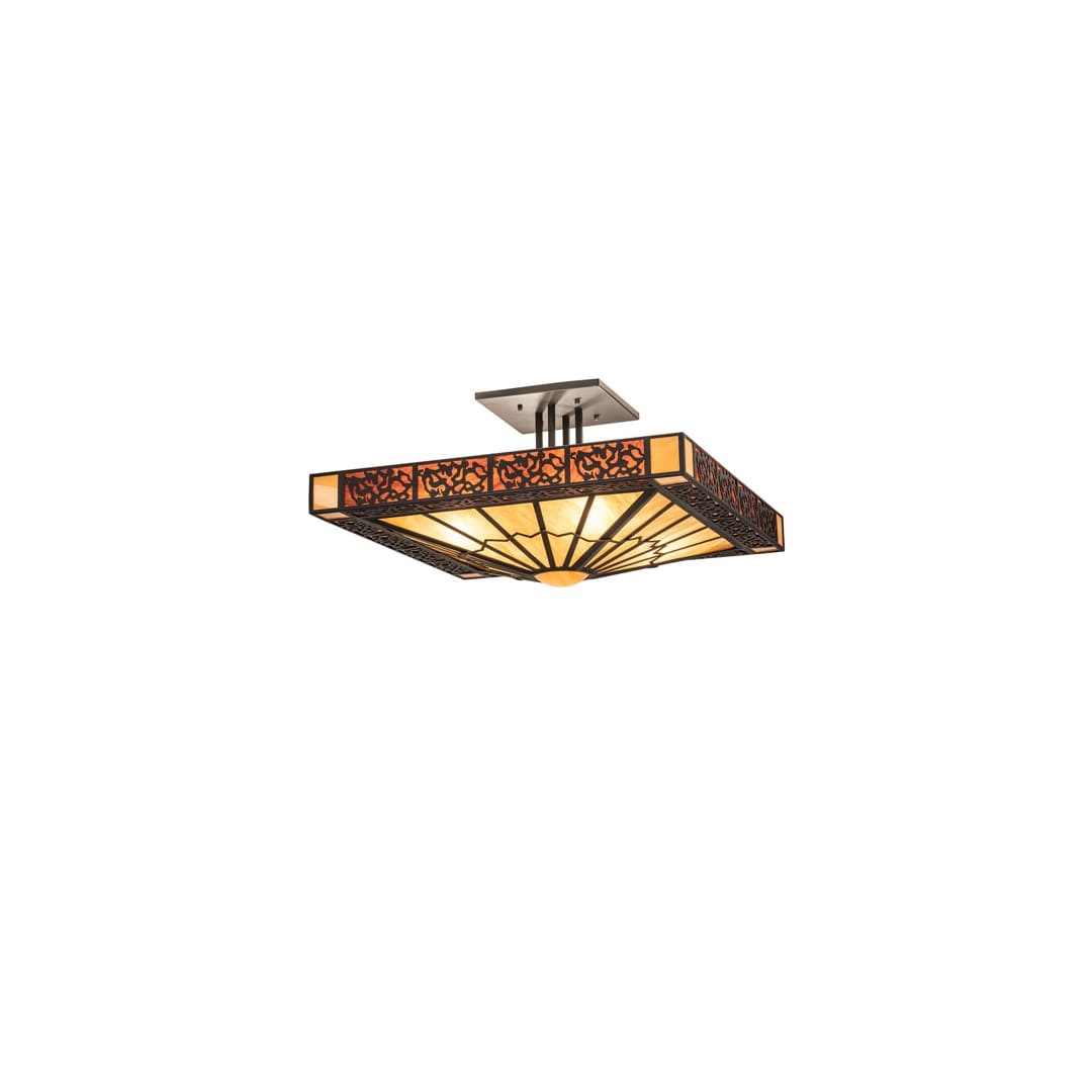 Zuvan 4 Light 43" Wide Semi-Flush Square Ceiling Fixture